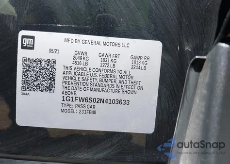 2022 Chevrolet Bolt Ev Fwd 1Lt z USA, uszkodzony, nr VIN 1G1FW6S02N4103633